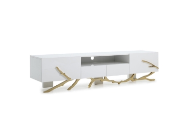 Picture of Modrest Legend Modern White & Gold 79" TV Stand