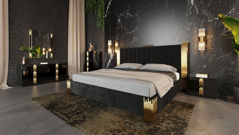 Picture of Modrest Token Modern Black & Gold Bed