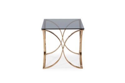 Picture of Modrest Reklaw Modern Smoked Glass & Rosegold End Table