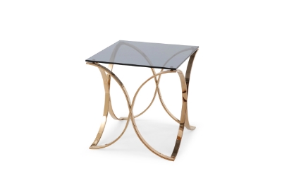 Picture of Modrest Reklaw Modern Smoked Glass & Rosegold End Table