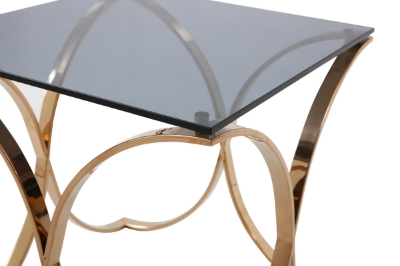 Picture of Modrest Reklaw Modern Smoked Glass & Rosegold End Table