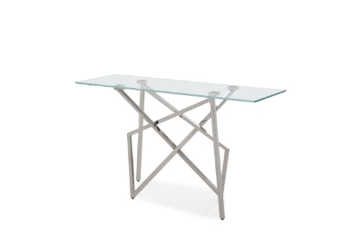 Picture of Modrest Hawkins Modern Glass & Stainless Steel Console Table