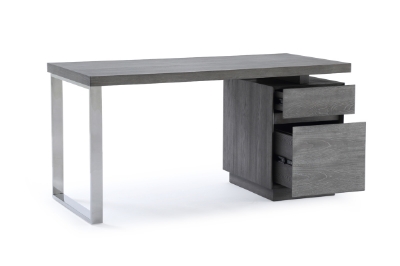 Picture of Modrest Carson Modern Grey Elm & Stainless Steel Office Desk