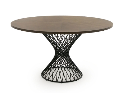 Picture of Modrest Theresa Modern Round Walnut & Black Table