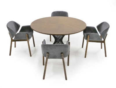 Picture of Modrest Theresa Modern Round Walnut & Black Table