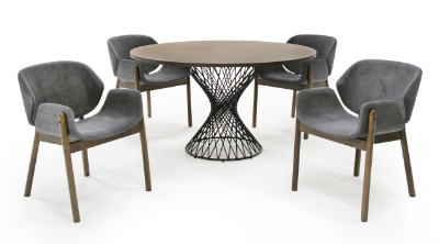 Picture of Modrest Theresa Modern Round Walnut & Black Table