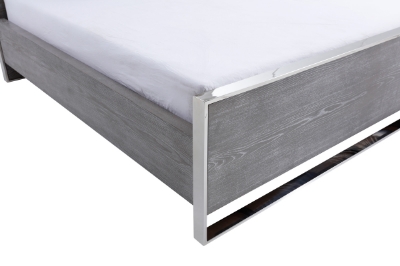 Picture of Modrest Charlene Modern Grey Elm & Stainless Steel Bed