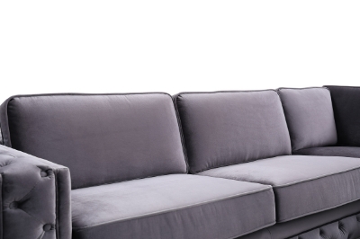 Picture of Divani Casa Jean - Modern Grey Velvet Sectional Sofa