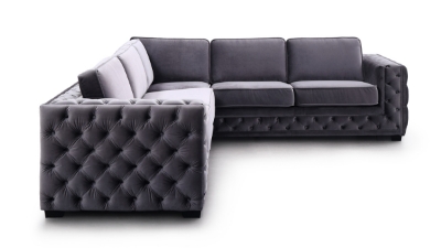 Picture of Divani Casa Jean - Modern Grey Velvet Sectional Sofa