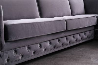 Picture of Divani Casa Jean - Modern Grey Velvet Sectional Sofa