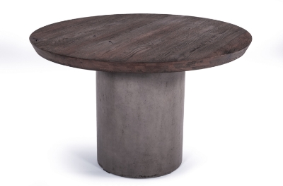 Picture of Modrest Renzo Modern Round Oak & Concrete Dining Table