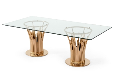 Picture of Modrest Paxton Modern Glass & Rosegold Dining Table