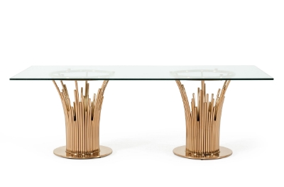 Picture of Modrest Paxton Modern Glass & Rosegold Dining Table