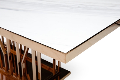 Picture of Modrest Marston Modern White Marble & Rosegold Dining Table