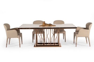 Picture of Modrest Marston Modern White Marble & Rosegold Dining Table