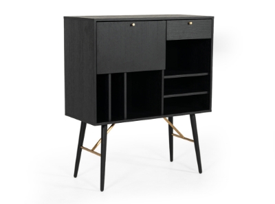 Picture of Modrest Billy Modern Black Oak & Gold Tall Buffet