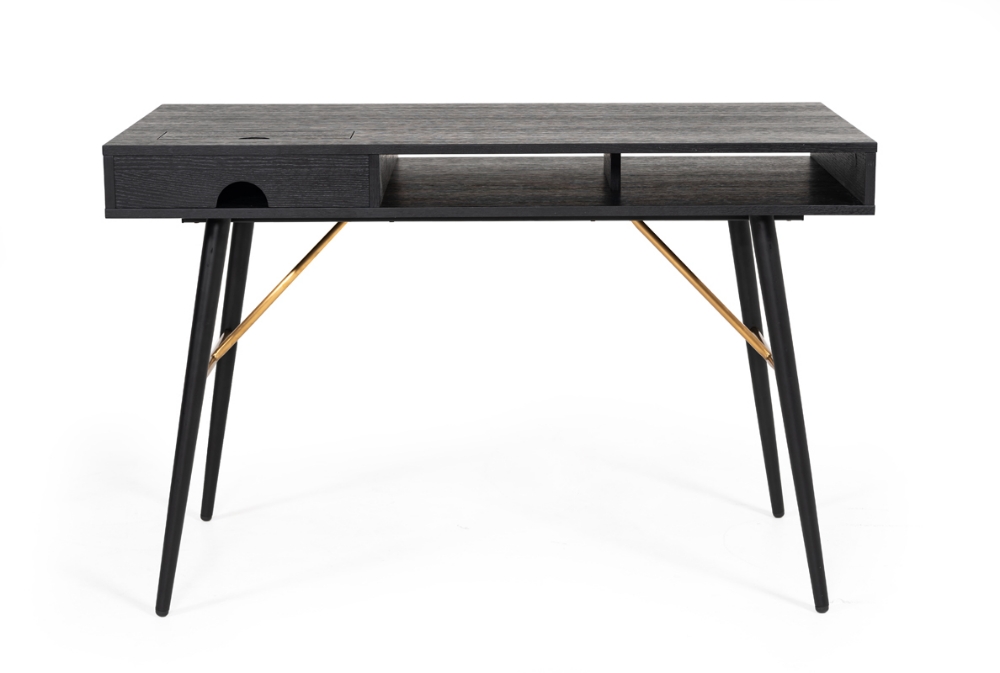 Picture of Modrest Billy Modern Black Oak & Gold Office Desk