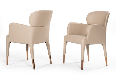 Picture of Modrest Ogden Modern Beige & Rosegold Dining Armchair