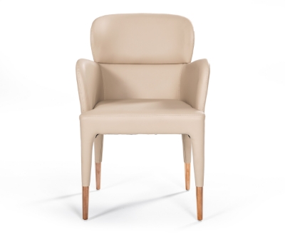 Picture of Modrest Ogden Modern Beige & Rosegold Dining Armchair