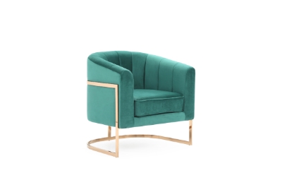 Picture of Modrest Trask Modern Green Velvet & Rosegold Accent Chair