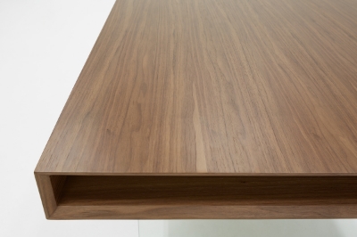 Picture of Modrest Encino Modern Walnut & Glass Dining Table