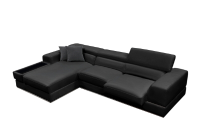 Picture of Divani Casa Pella Mini - Modern Black Leather Left Facing Sectional Sofa