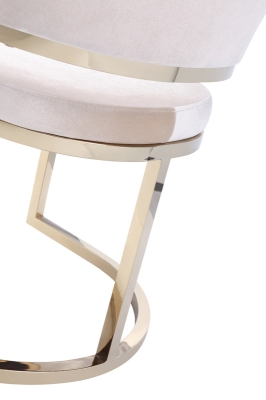 Picture of Modrest Tulsa Modern Cream Velvet & Gold Dining Chair