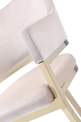 Picture of Modrest Tulsa Modern Cream Velvet & Gold Dining Chair