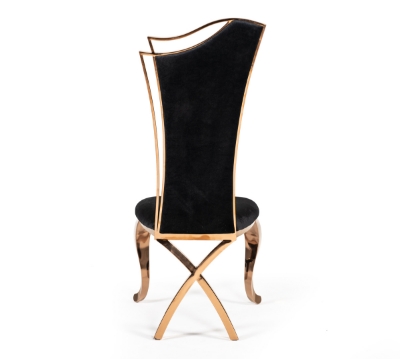 Picture of Modrest Bonnie Transitional Black Velvet & Rosegold Dining Chair (Set of 2)