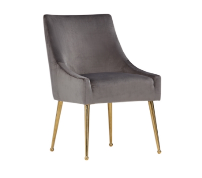 Picture of Modrest Castana Modern Grey Velvet & Gold Dining Chair (Set of 2)