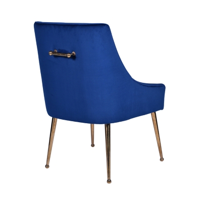 Picture of Modrest Castana Modern Blue Velvet & Gold Dining Chair (Set of 2)