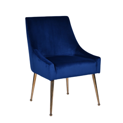 Picture of Modrest Castana Modern Blue Velvet & Gold Dining Chair (Set of 2)