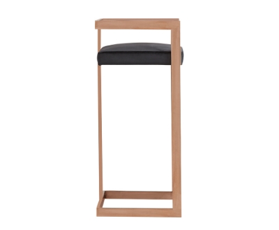 Picture of Modrest Halifax Modern Black Velvet & Rosegold Bar Stool