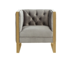 Picture of Divani Casa Carlos Modern Grey Velvet & Gold Accent Chair