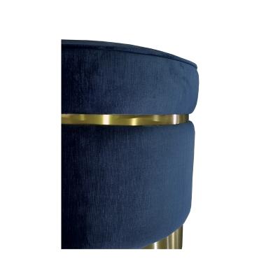 Picture of Divani Casa Tenaya Modern Blue Velvet & Gold Ottoman