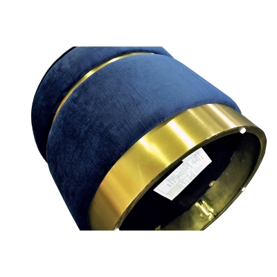 Picture of Divani Casa Tenaya Modern Blue Velvet & Gold Ottoman