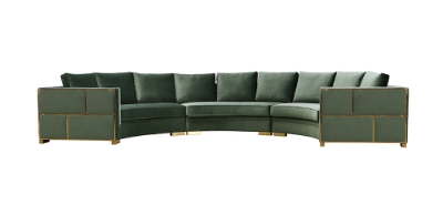 Picture of Divani Casa - Ritner Modern Green Velvet Curved Sectional Sofa