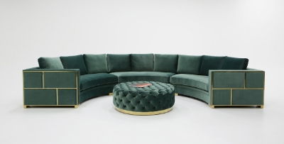 Picture of Divani Casa - Ritner Modern Green Velvet Curved Sectional Sofa