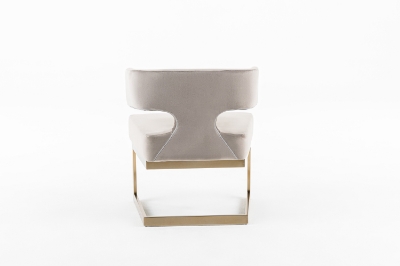 Picture of Modrest Calvo Modern Off-White Velvet & Brass Dining Chair