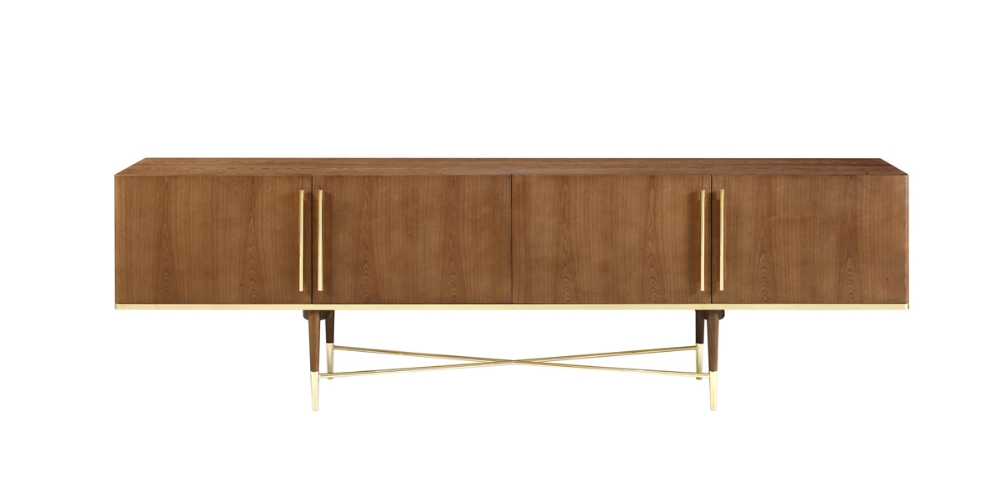 Picture of Modrest Bernard Mid-Century Modern Walnut & Gold Buffet