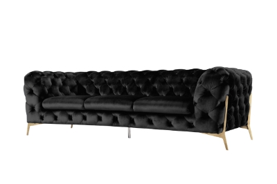 Picture of Divani Casa Sheila Modern Black Velvet Sofa Set