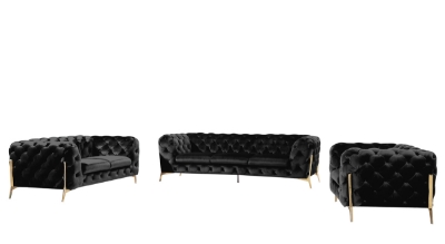 Picture of Divani Casa Sheila Modern Black Velvet Sofa Set