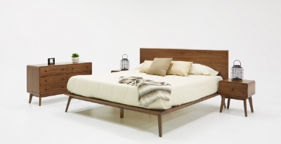 Picture of Modrest Carmen Mid-Century Modern Walnut Bed