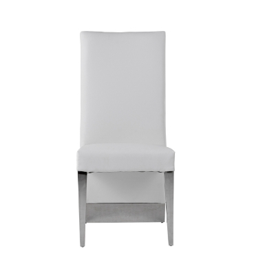 Picture of Modrest Kilson Modern White Leatherette & Stainless Steel Dining Chair (Set of 2)