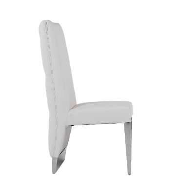 Picture of Modrest Kilson Modern White Leatherette & Stainless Steel Dining Chair (Set of 2)