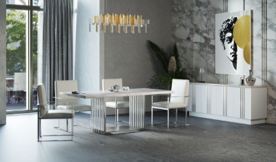 Picture of Modrest Kingsley Modern Marble & Stainless Steel Dining Table