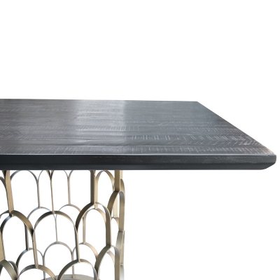 Picture of Modrest Natalie Modern Black Acacia & Antique Brass Dining Table