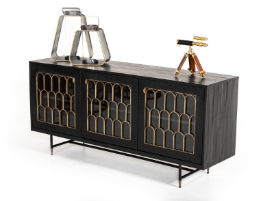 Picture of Modrest Natalie Modern Black Acacia & Antique Brass Buffet