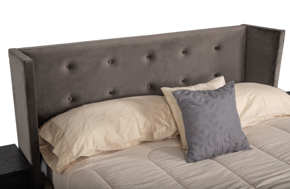 Picture of Nova Domus Bryan Modern Grey Velvet & Gold Bed