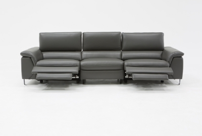 Picture of Divani Casa Maine Modern Grey Eco-Leather Sectional Sofa w/ Electric Recliners